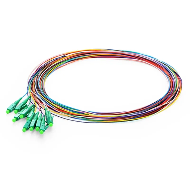 12 Fibers LC/APC Singlemode Color-Coded Fiber Optic Pigtail