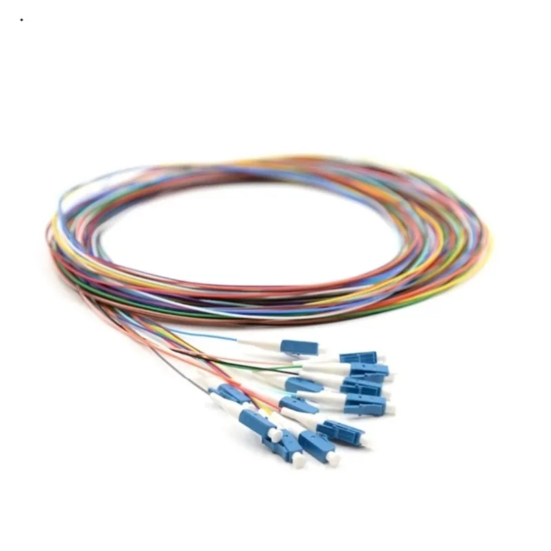 12 Fibers LC/UPC Singlemode Color-Coded Fiber Optic Pigtail