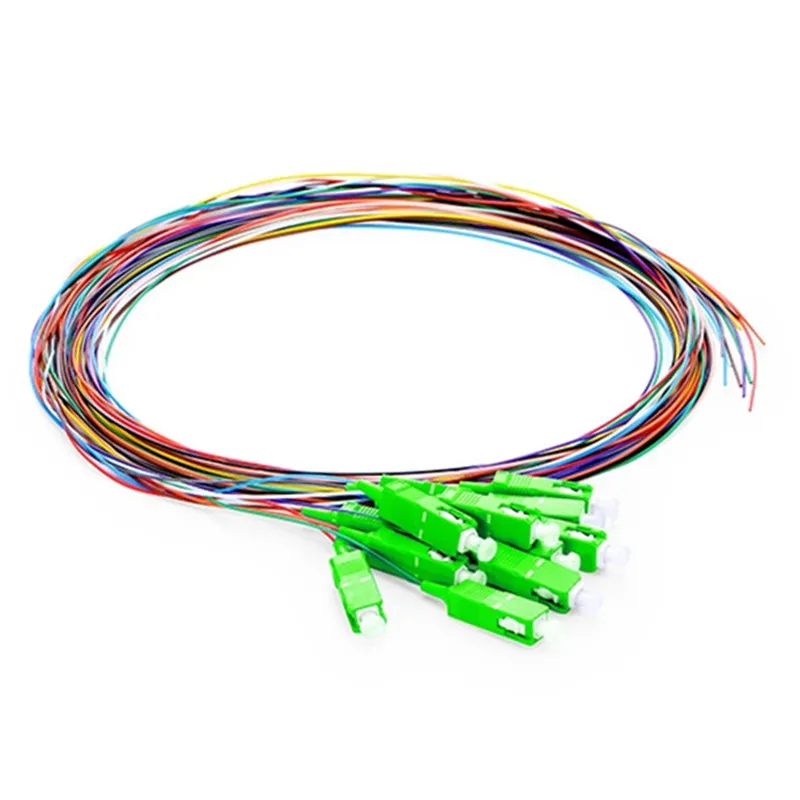 12 Fibers SC/APC Singlemode Color-Coded Fiber Optic Pigtail