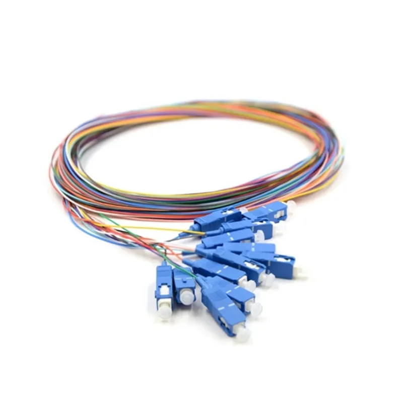 12 Fibers SC/UPC Singlemode Color-Coded Fiber Optic Pigtail